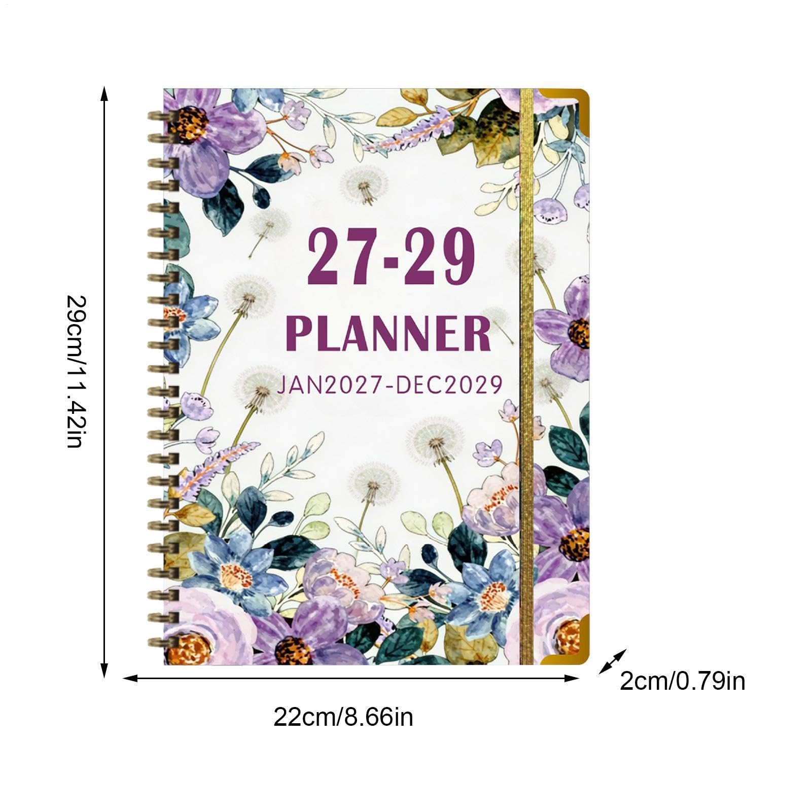 Taccuino di pianificazione giornaliera 2027-2029 Agenda Settimanale, Diario | Pianificatore Giornaliero Degli Orari, Impegni Per Viaggio, Casa, Lavoro, Studio, Scuola, Università E Sc