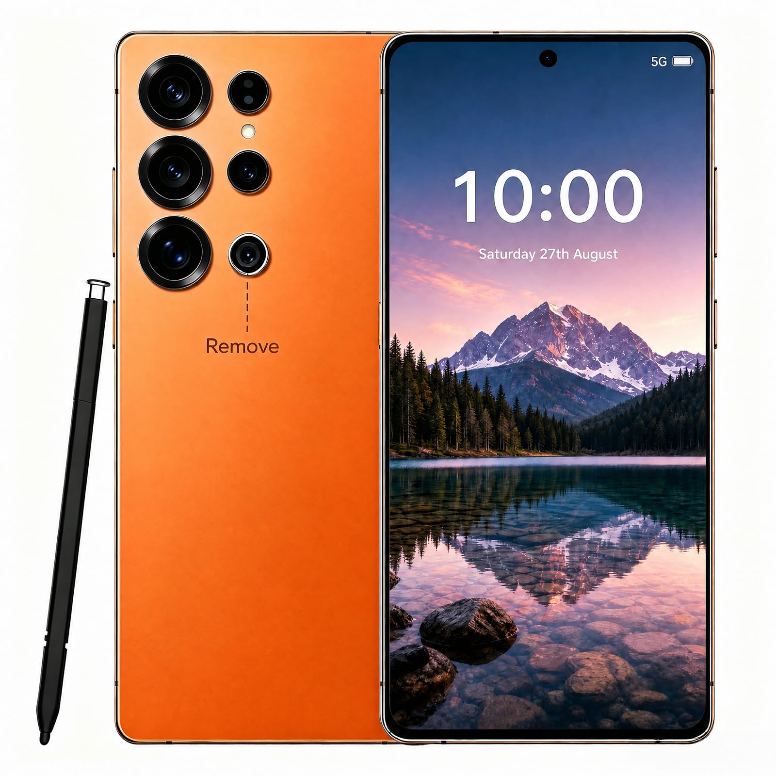 C24 Ultra Unlocked Phone,8GB+256GB Android 14.0 Cell Phone,Equipped with 7000mAh Battery,Dual SIM Dual Standby 5G Smartphone.(Orange) Orange 256 GB