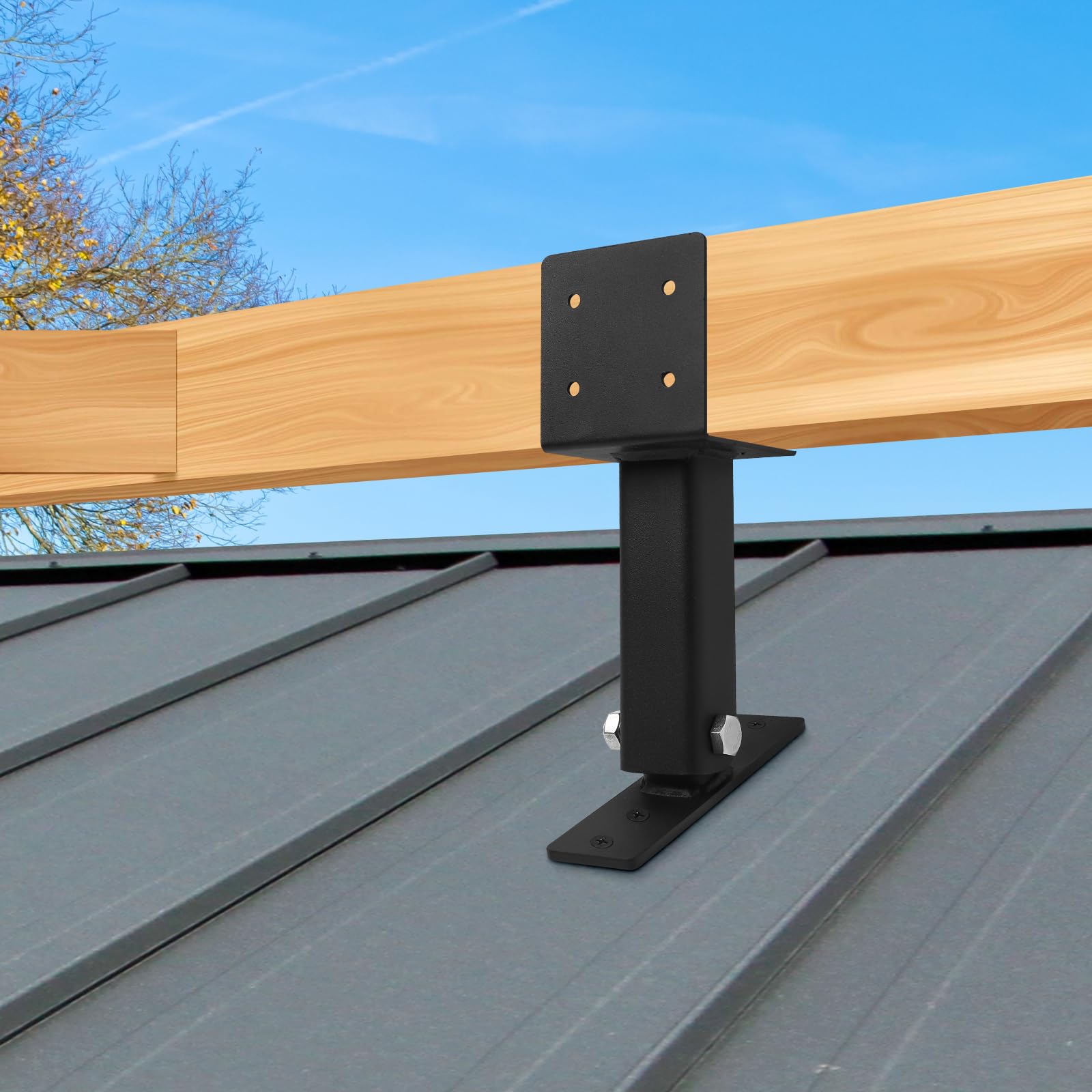 2 Pcs Heavy Duty Roof Riser Brackets Kit, 4x4 Adjustable Height Angle Pergola Brackets for Gazebos, Carports, Black 0G2LYQV7G - The Home Depot 2 Pcs Heavy Duty Roof Riser Brackets Kit, 4x4 Adjustable Height Angle Pergola Brackets for Gazebos, Carports, Black 0G2LYQV7G - The Home Depot