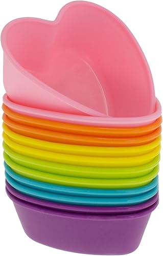 Miniatura 12 de Freshware Paquete de 12 moldes de silicona para magdalenas, 3 pulgadas, reutilizables y antiadherentes para cupcakes, para fiestas, Halloween, Flor