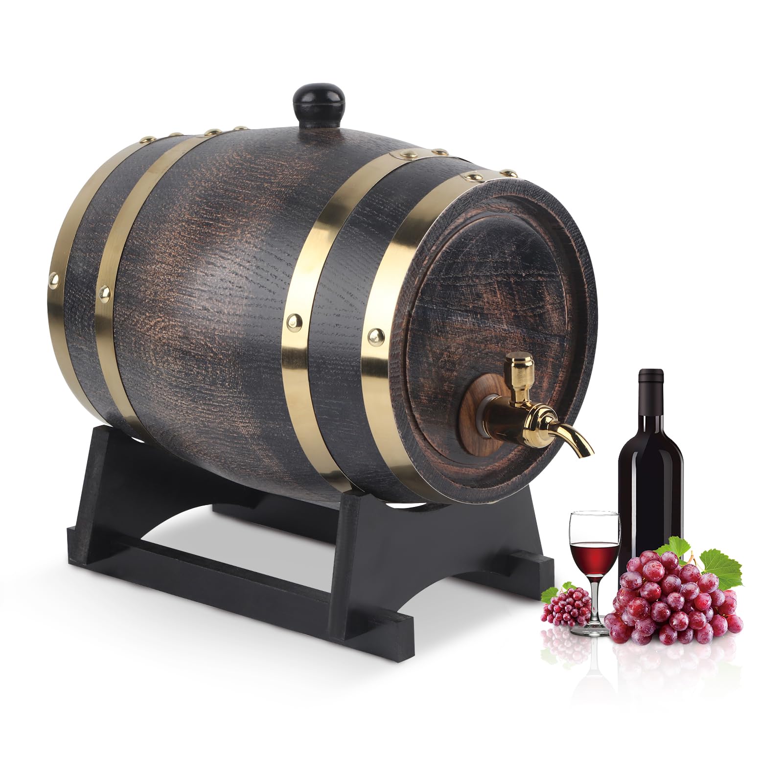 Dispensador de Barril de Whisky de 3 Litros, Barril de Envejecimiento de Roble, Barril de Whisky para el Hogar, Barril, Contenedor Con Grifo Para Brandy, Vino, Cerveza