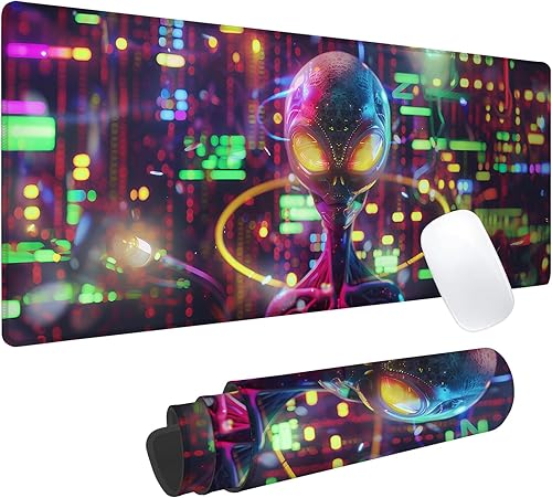 Miniatura 11 de Alfombrilla de mouse para juegos de graffiti alienígena, alfombrilla de escritorio de oficina, base de goma antideslizante, alfombrillas de mouse