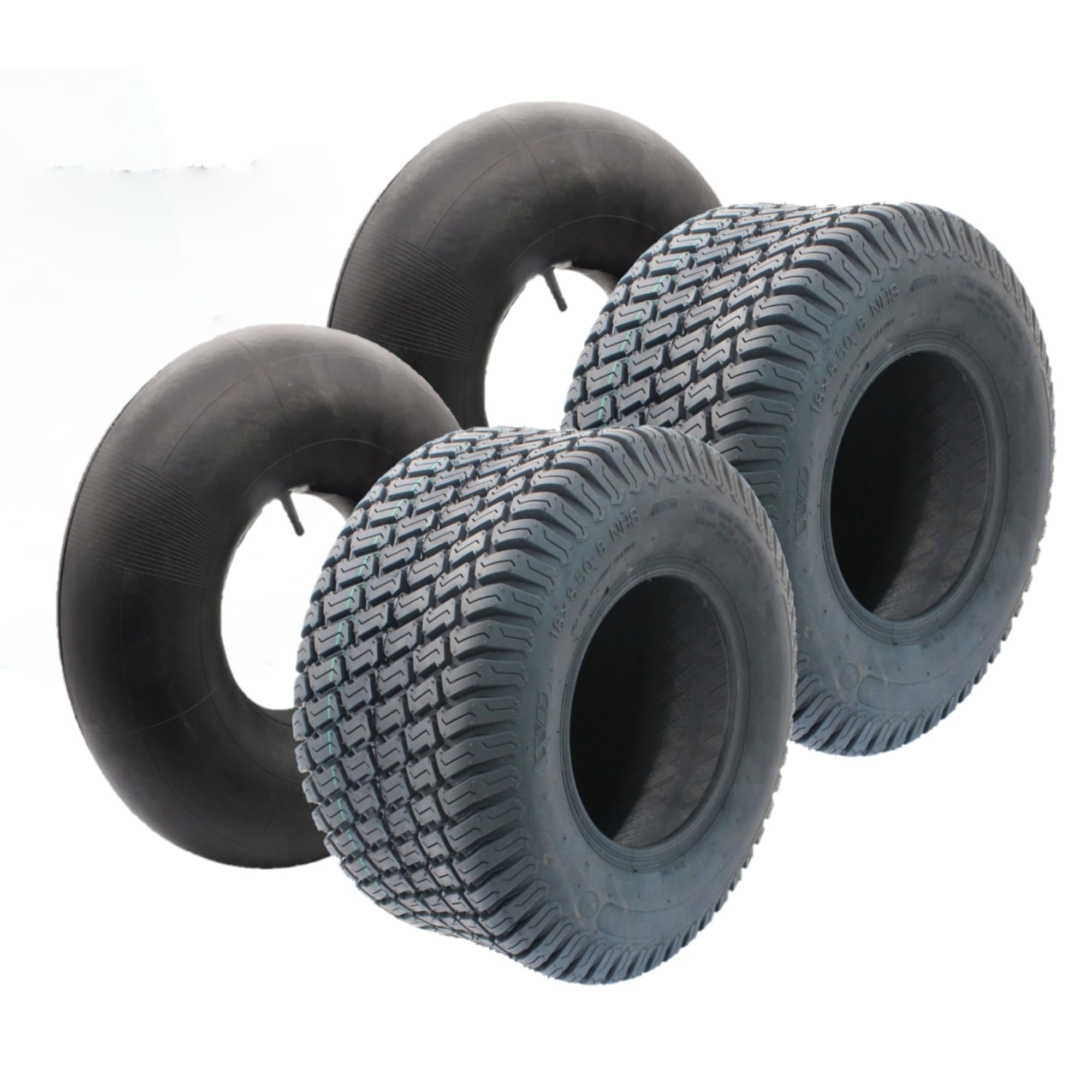 SECURA 2x Tubeless Reifen inkl. Schlauch 18x8.50-8 Schläuche mit geradem Ventil TR13