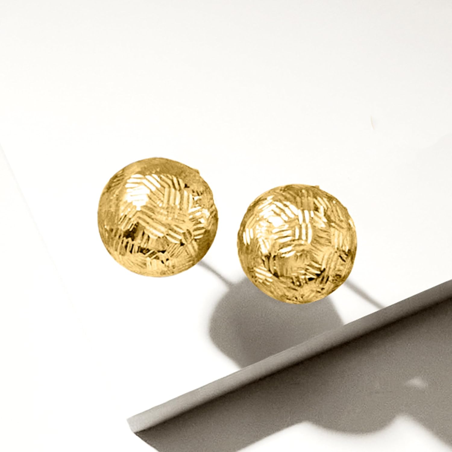 Ross-Simons Italian 18kt Yellow Gold Diamond-Cut Dome Stud Earrings