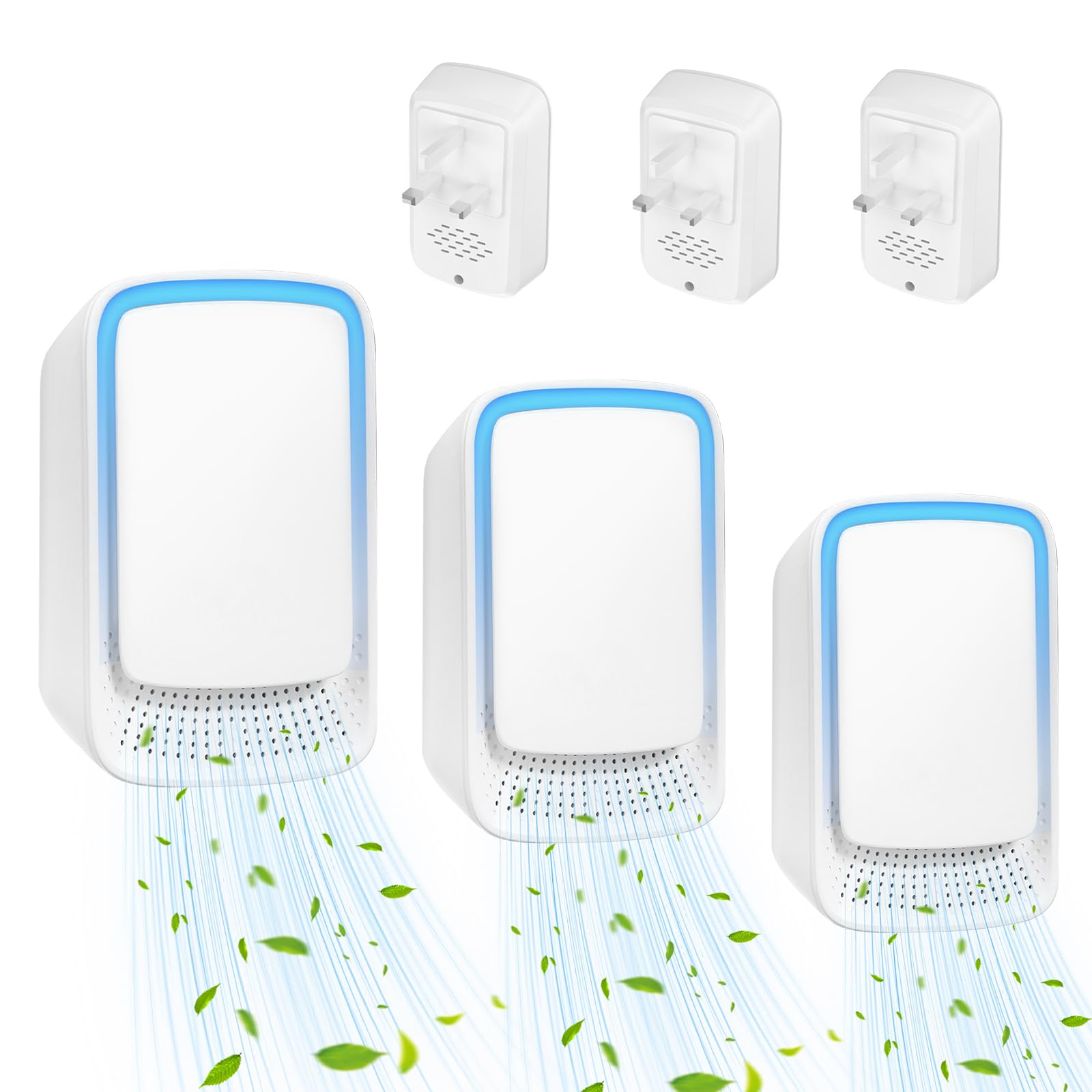 Air Purifier for Bedroom Home, 2 Pack Plug In Negative Ion Air Purifier, Portable Quiet Ioniser for Smokers, Reduces Odours from Pets/Toilet/Dust/Office/Home/Room (3)