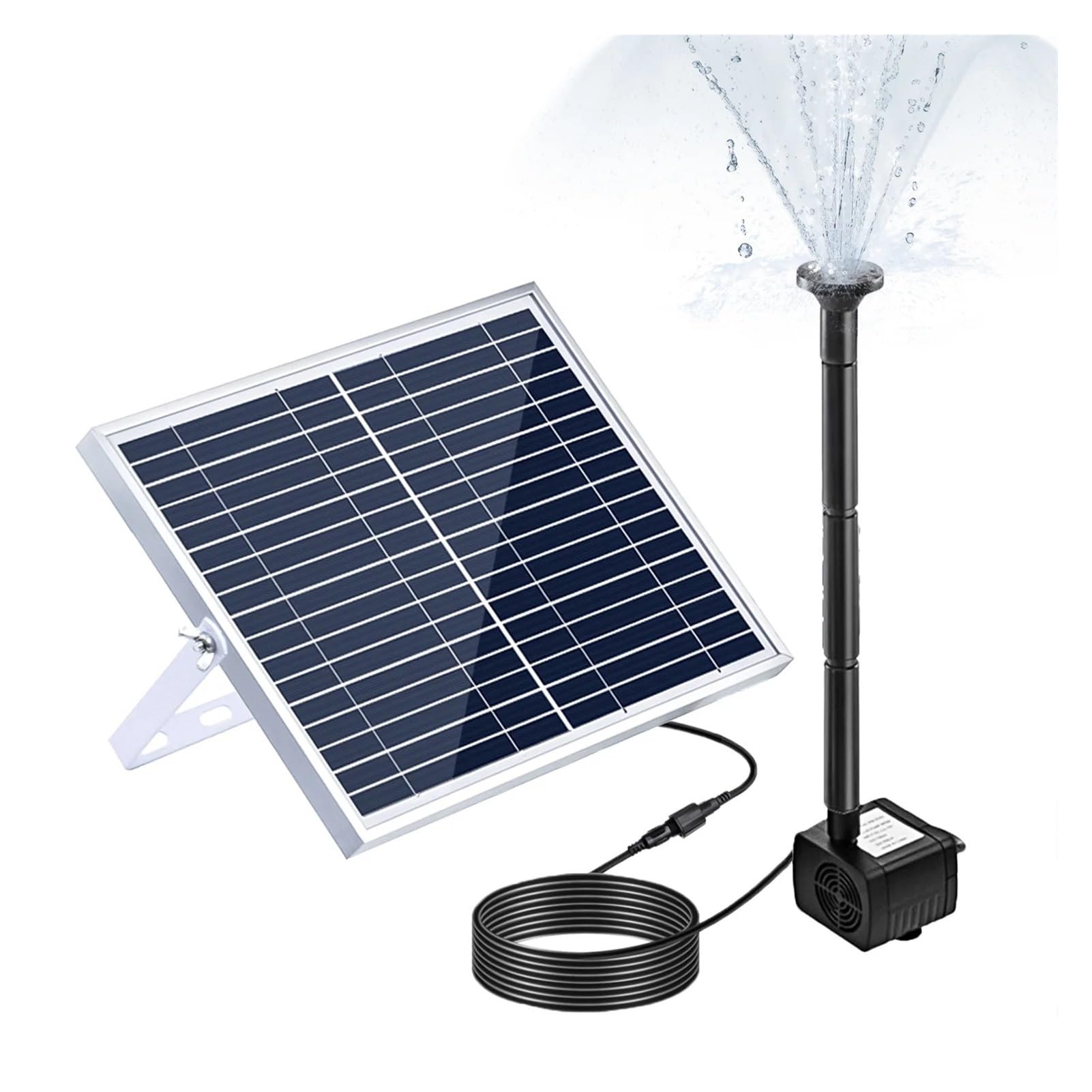 Alta precisione Pompa for fontana solare da 10 W con grande pannello solare, 3 ugelli, altezza massima dell'acqua 100 cm, for bagno for uccelli, acquario, piccolo laghetto, giardino Ampiamente applica