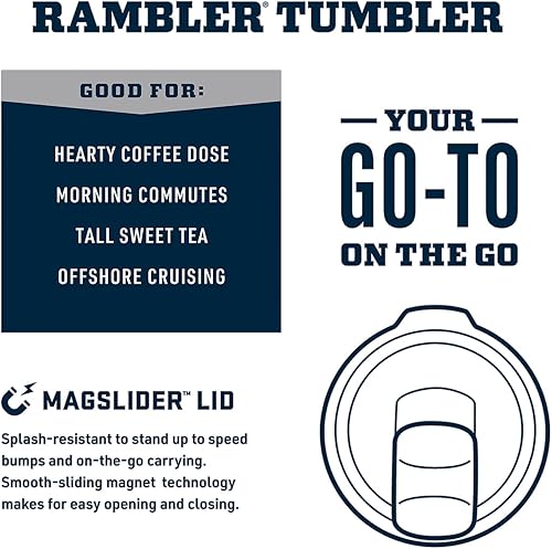 Miniatura 211 de YETI Rambler - Vaso de acero inoxidable con aislamiento al vacío de 20 onzas con tapa MagSlider verde azulado (Agave Teal)