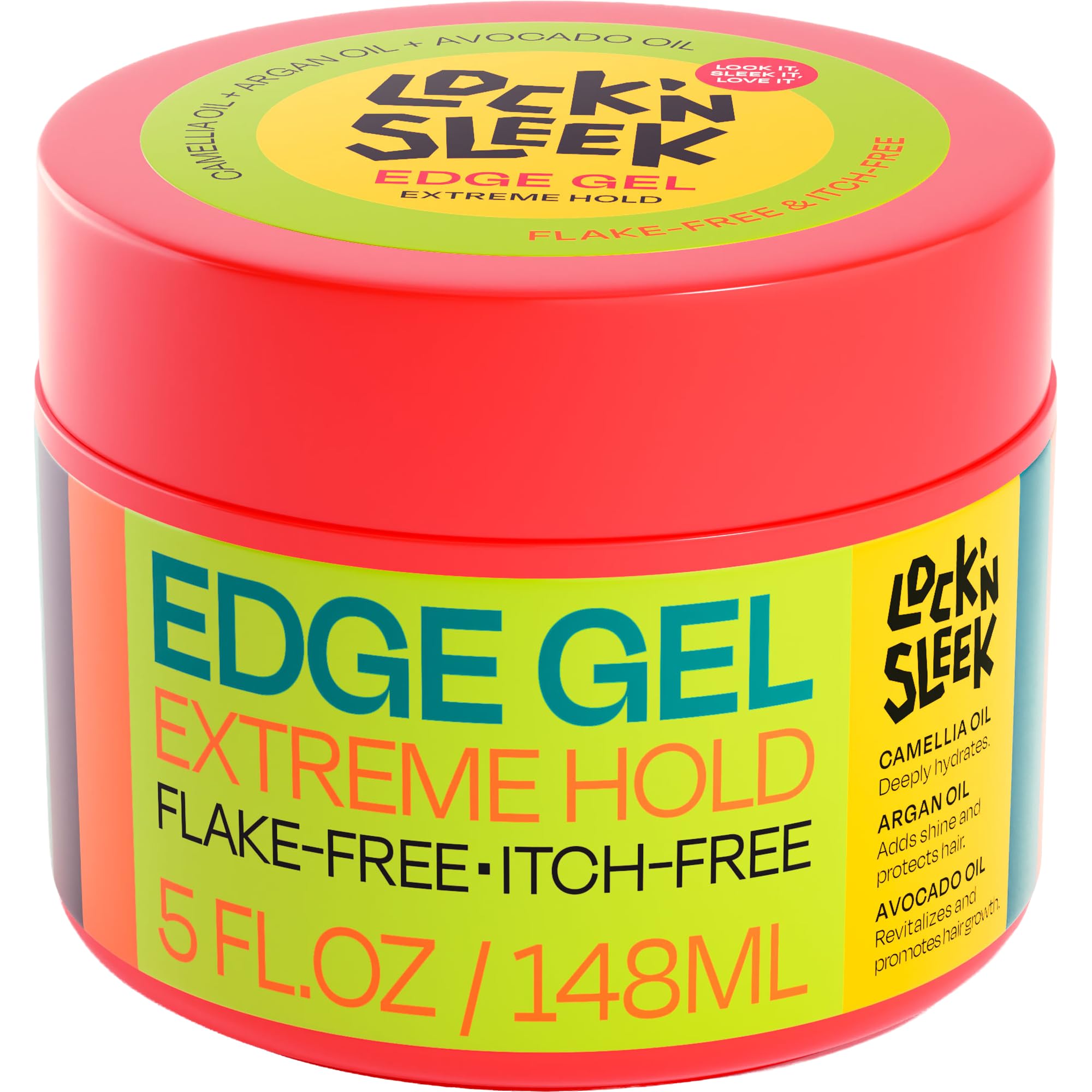 LOCK'N SLEEK Edge Control Gel Extreme Hold No Flake for Baby Hair Edges 5oz