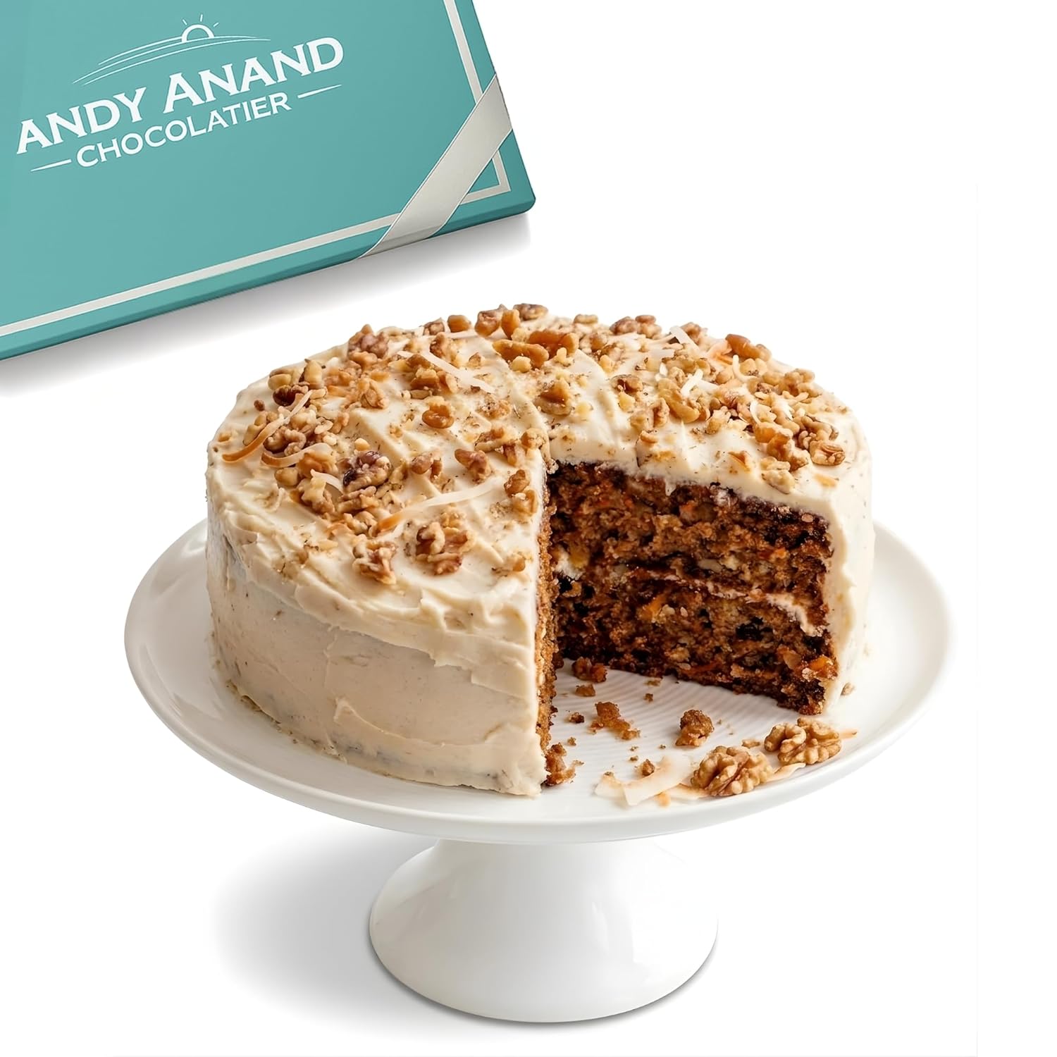 ANDY ANAND CHOCOLATIER Deliciously Indulgent Gluten Free Carrot Cake - Amazing Freshly Baked, Delight in Every Bite, Delicious, Decadent (3.2 lbs)