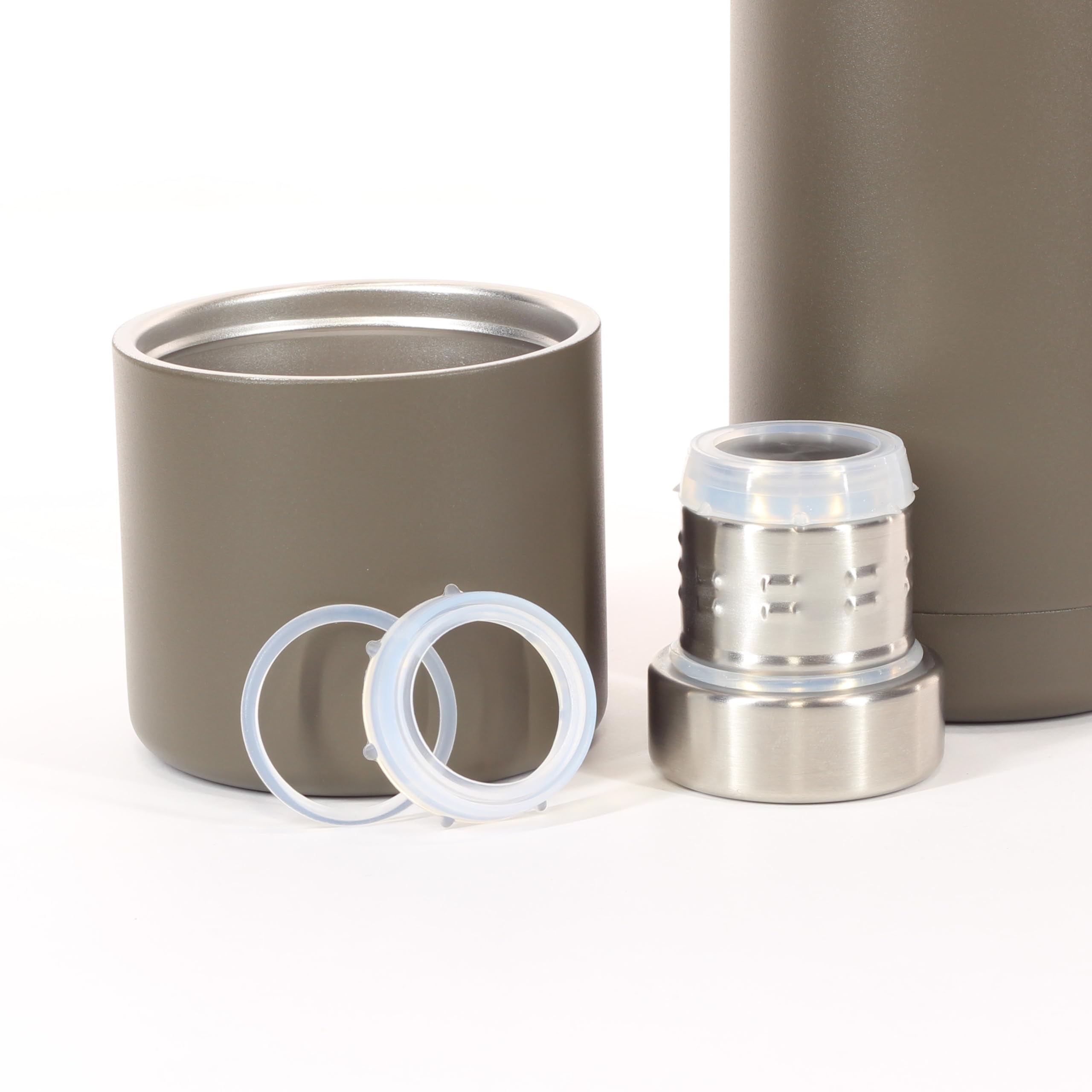 Zentauron Isolierflasche Bundeswehr 1L Edelstahl Thermoskanne in BW-oliv I Deckel als Becher I Ersatz Silikon Dichtung I Ausrüstung für Dienst Camping Outdoor Wandern