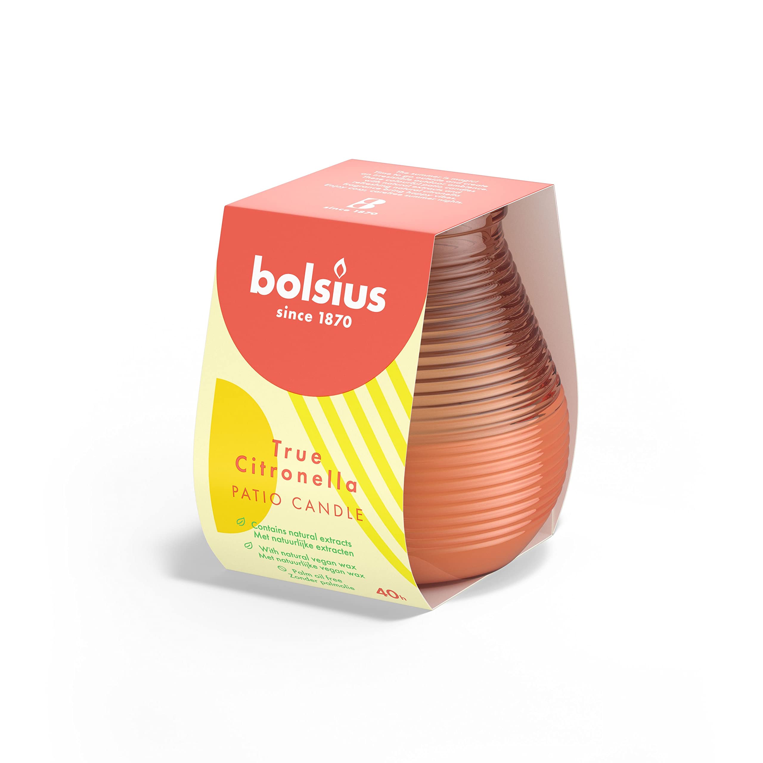 Bolsius Coral/Light True Citronella Olympic Patio Candle