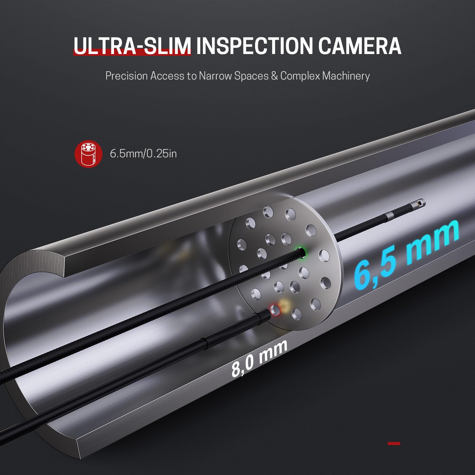 Ralcam 4-Way 360° Articulating Borescope for Mechanic Automotive HVAC Wall — Amazon image 4