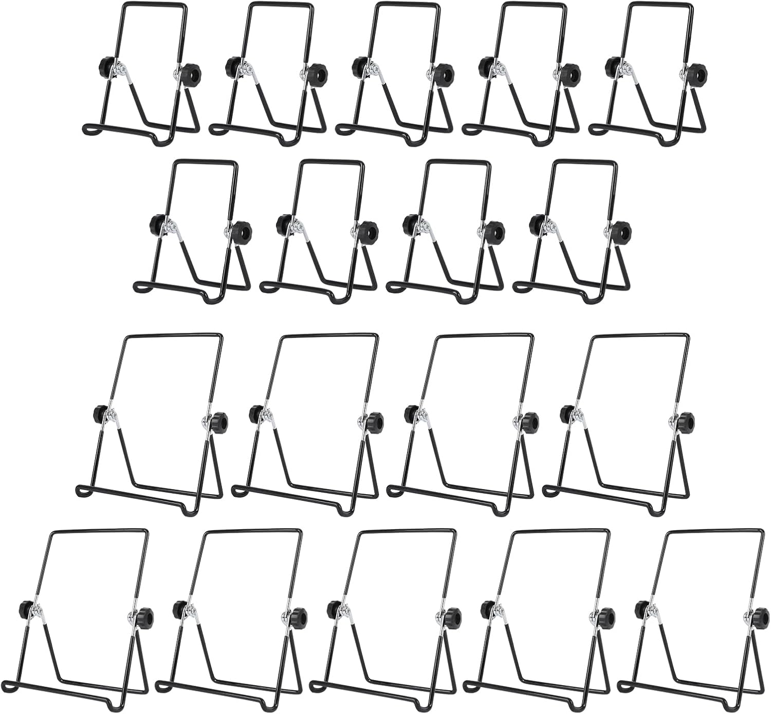 18 Pack Adjustable Easel Stand, 2 size Wire Foldable Book display stand Plate Stand picture frame Stand Wire Photo Holder Stand for Display Book picture frame Plates, White