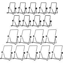 18 Pack Adjustable Easel Stand, 2 size Wire Foldable Book display stand Plate Stand picture frame Stand Wire Photo Holder Stand for Display Book picture frame Plates, White