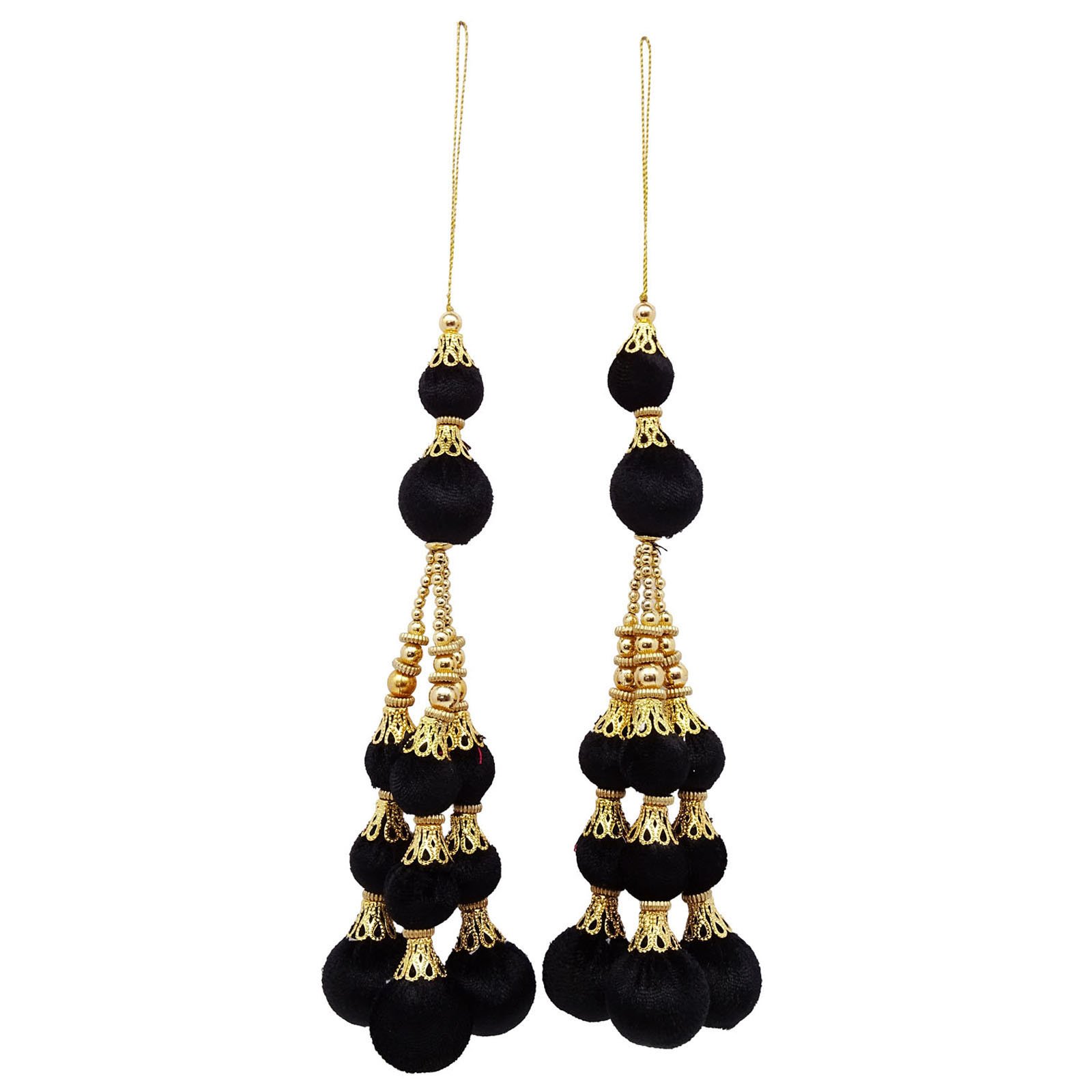 Latkans supply pour blouse et sari noir couture accessoires de décoration craft 1 paire