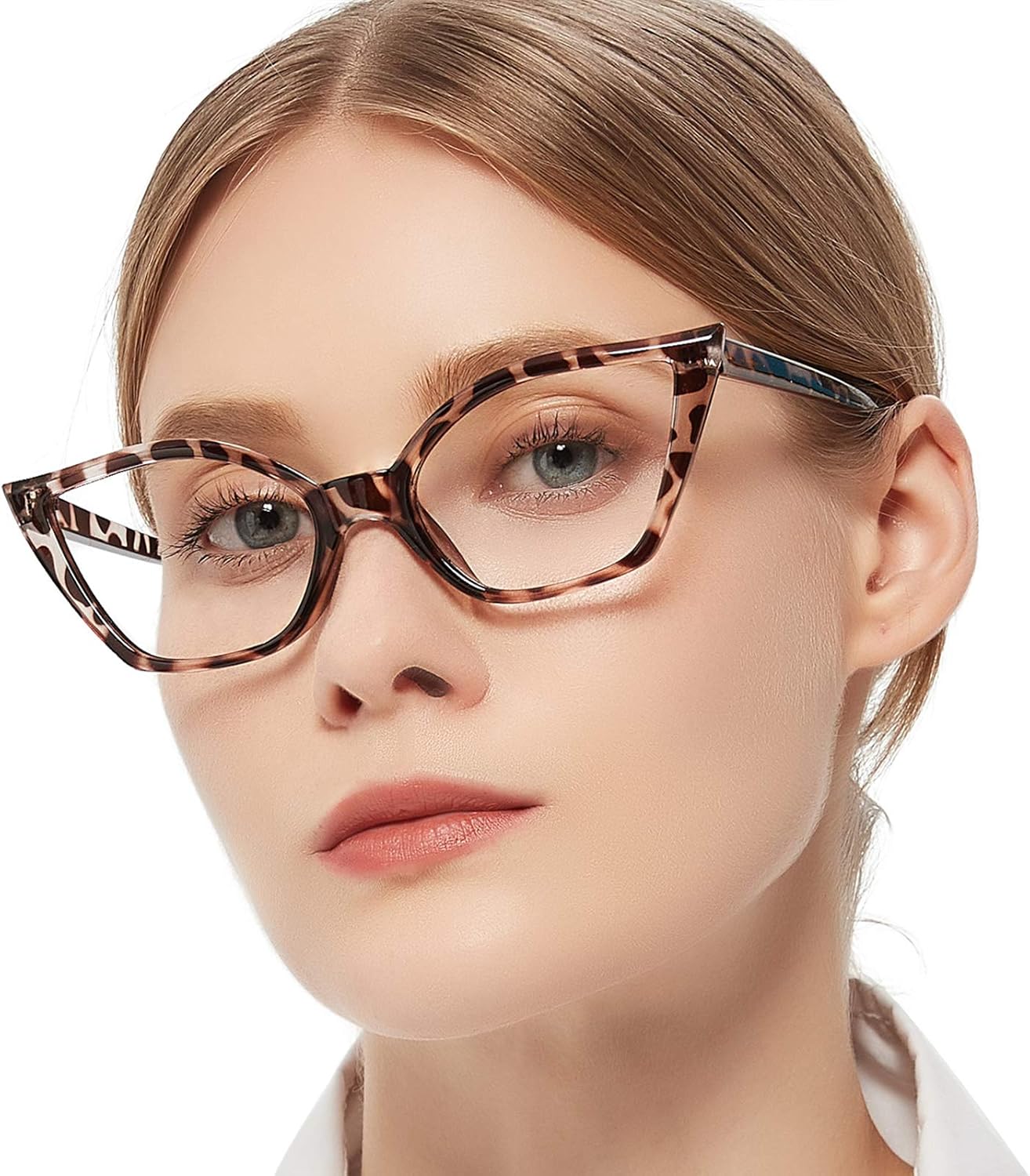 MARE AZZURO Cat Eye Reader Sunglasses 1.75+ Women UV Protection Outdoor Reading Glasses 1.0 1.25 1.5 1.75 2.0 2.25 2.5 2.75 3.0 3.5 4.0 (Leopard/Brown lens, 175)