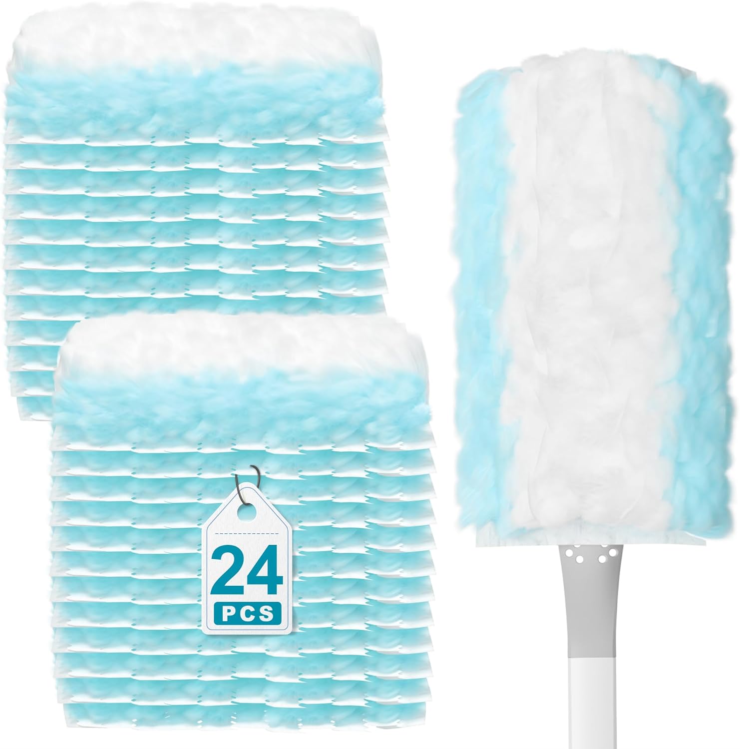 JOYMOOP Disposable Electrostatic Duster for Cleaning,With 1 Handles & 24 Ct Blue Heavy Duty Refills for Swiffer Feather Duster,Household Cleaning Tool for Electronics,Dusting Furniture,Blinds,Pet Hair JOYMOOP Disposable Electrostatic Duster for Cleaning,With 1 Handles & 24 Ct Blue Heavy Duty Refills for Swiffer Feather Duster,Household Cleaning Tool for Electronics,Dusting Furniture,Blinds,Pet Hair