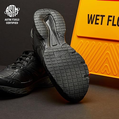 Miniatura 5 de Avia Avi-Union II - Zapatos antideslizantes para mujer, cómodos con cordones, para el trabajo o caminar, medianos o anchos, negro o blanco, Blanco