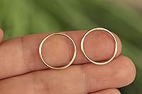Vista 65 de Gold Hoop Earrings Silver Hoop Earrings - Hoop Earrings For Women Two Pcs Of Thin Gold Filled Sterling Silver Hoops, Helix Hoop, Tragus Ring