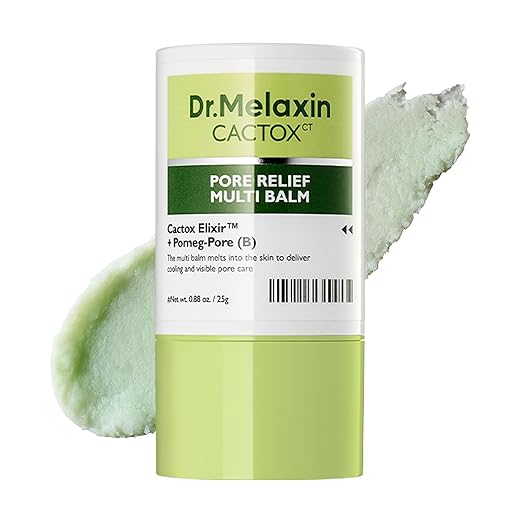 Dr.Melaxin Cactox Pore Relief Multi Balm Stick – Zinc PCA & ADENOSINE Cooling & De-Puffing Face Balm for Enlarged Pores & Puffy Skin, Pore Minimizing with Cactus Extract, Korean Skincare, 0.88 oz