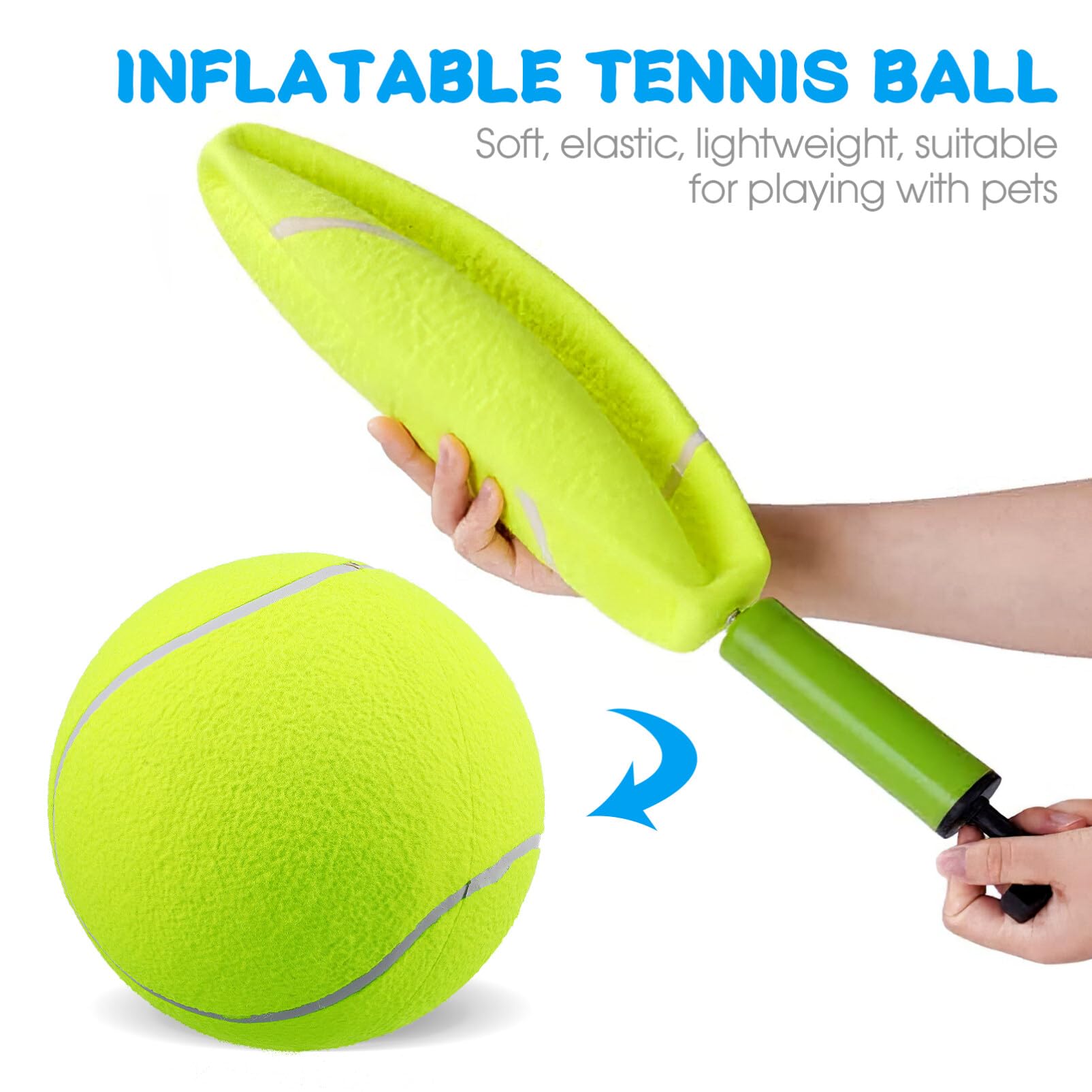 UEETEK Il Cane del Diametro 24CM mastica Il Pallone da Tennis Gigante della Sfera dell'animale Domestico per Il Grande Animale Domestico Che Gioca l'esercitazione