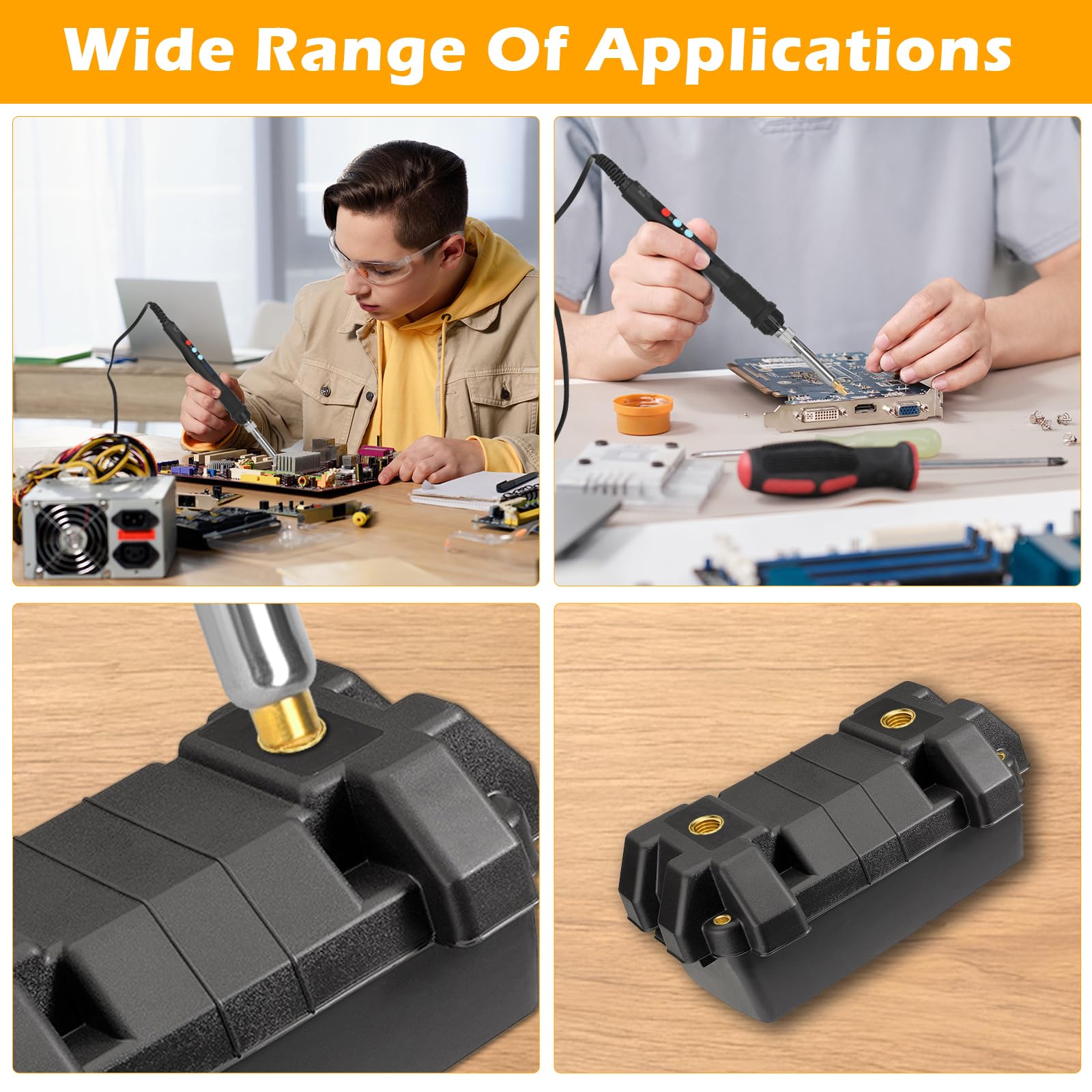 357 Piezas Kit Insertos Roscados, 900W Soldador Estaño Control de Temperatura Digital, 350 Piezas Insertos de Tuercas de Ajuste Térmico M2/M3/M4/M5/M6/M8 Para Impresión 3D y Plástico