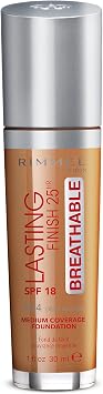 Rimmel London Lasting Finish Breathable Foundation, Spf 20, 504 Deep Mocha