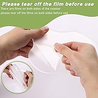 Vista 4 de Paquete de 2 posavasos acrílicos, posavasos transparentes para escritorio, posavasos de escritorio de acrílico, costa irregular transparente