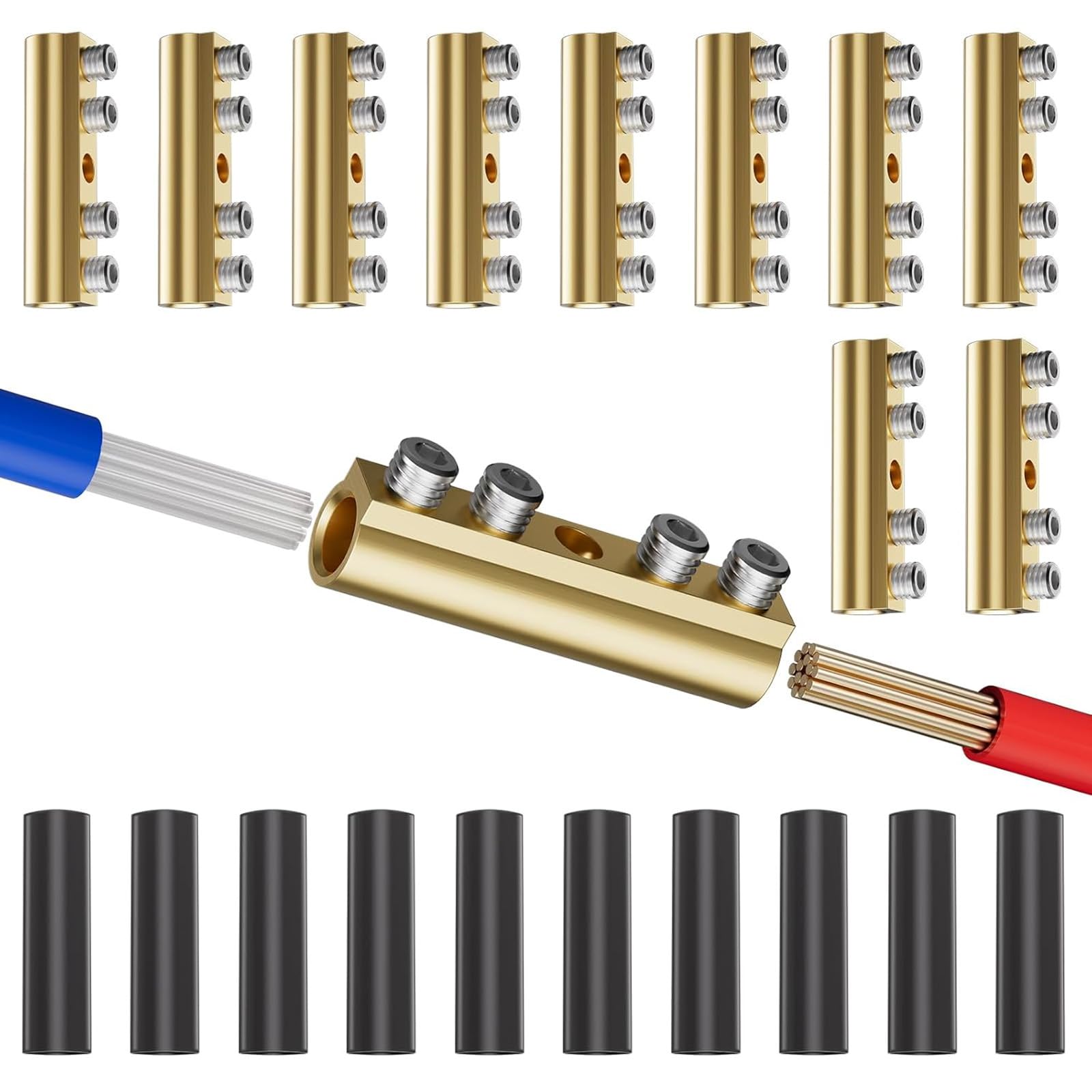 Zyouqi 6Awg80a Efficient Brasses Horseshoes Design Terminals Connectors Ensures Sturdy Screw Fastening For Screws Includes Welding Terminals Connectors