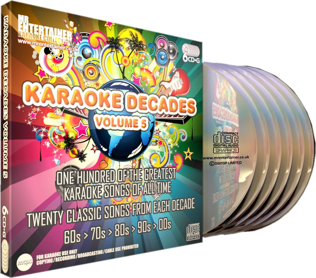 Mr Entertainer Karaoke Decades Volume 5 - 100 Song 6 Disc CD+G (CDG) Pack