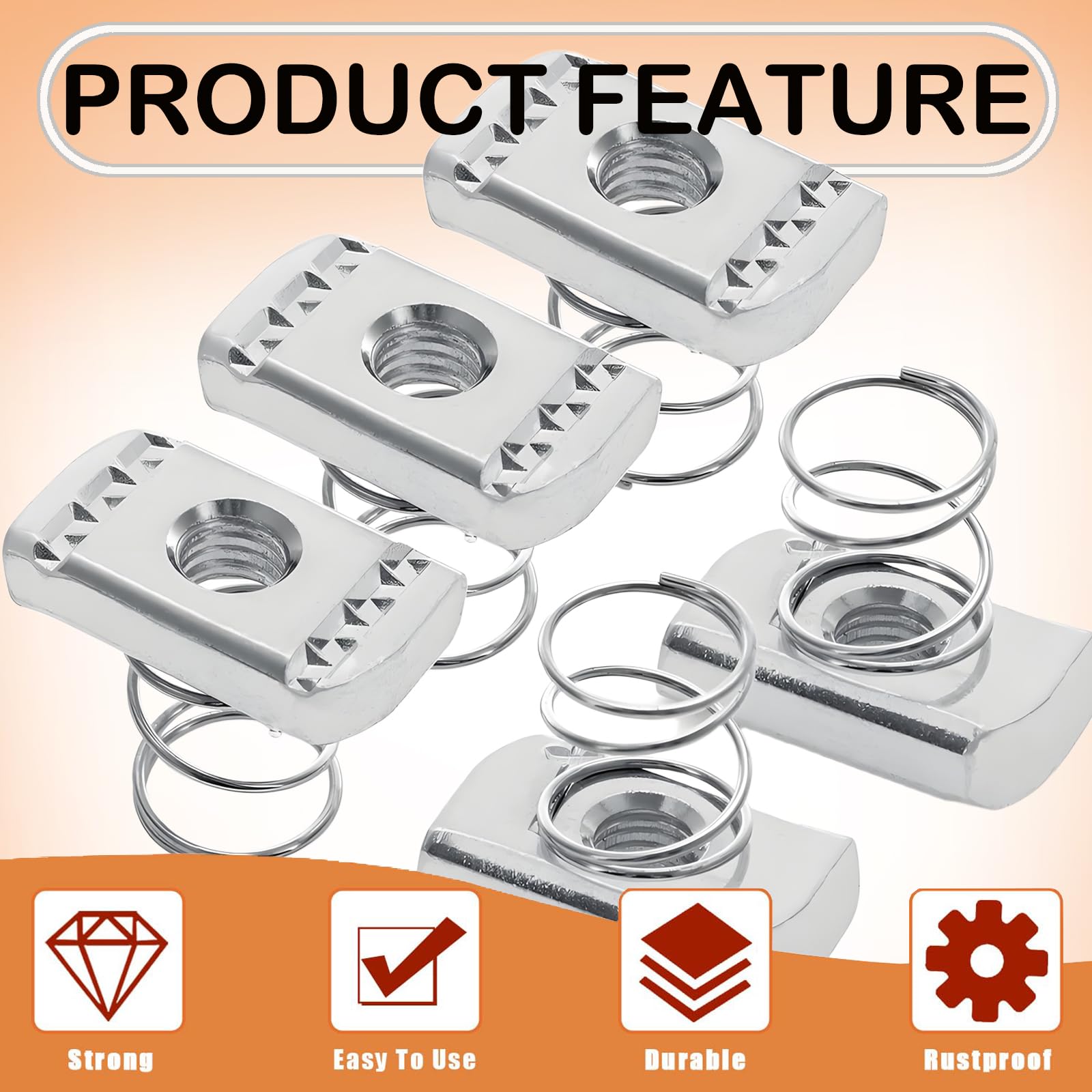 Zinc Plated Strut Channel Nuts - Pack of 10 -5 Zinc Plated Strut Channel Nuts - Pack of 10 -5
