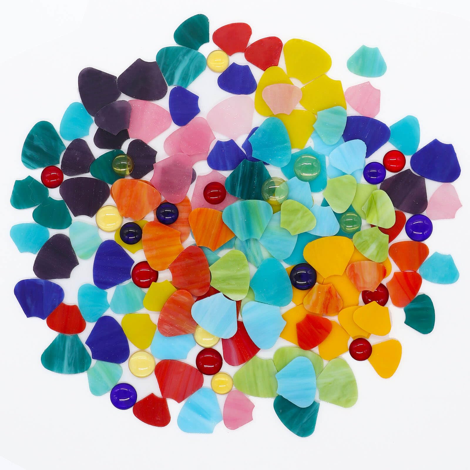 Kit Mosaïque Fleurs En Verre Teinté - 12 Fleurs Avec Pétales Et Perles - Pour Projets DIY, Décoration Intérieure