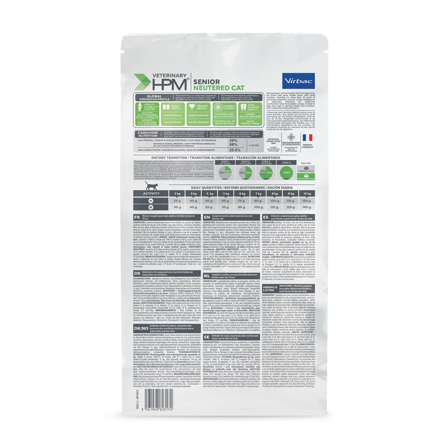 Veterinary HPM Virbac - Veterinary HPM Senior Neutered Cat - 1418 - 1,5 Kg.