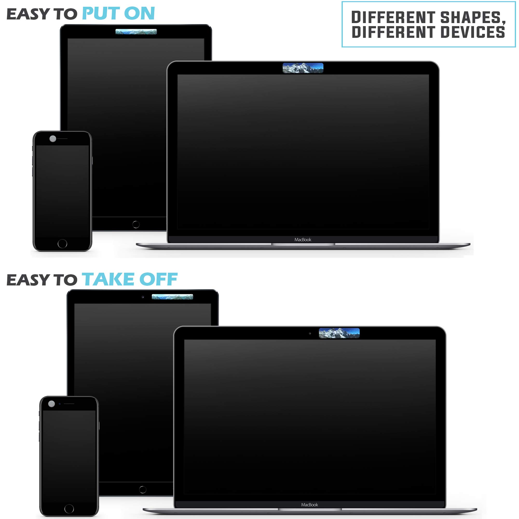 Fundas para cámara web – Funda para cámara web para laptop – Fundas para cámaras web para tabletas – Smart TV y para cámaras web de todos los tamaños en cualquier dispositivo – Reutilizable/multiusos 3
