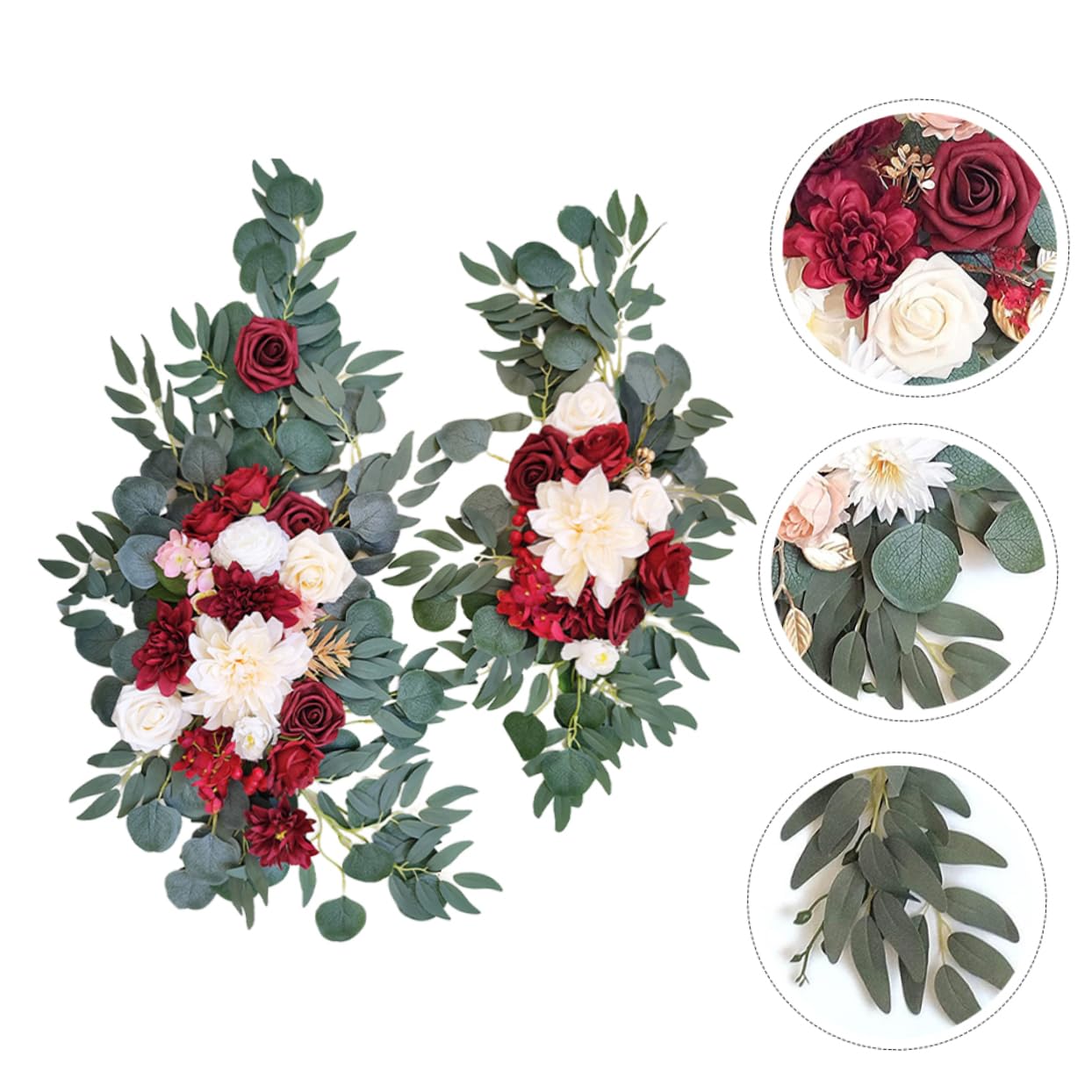 Alipis 2 Stück Hochzeitsgirlande aus Seidenstoff für Hochzeitsfeiern | Blumendekoration, Hintergrunddeko für Verschiedene Räume, Leicht und Flexibel Installierbar