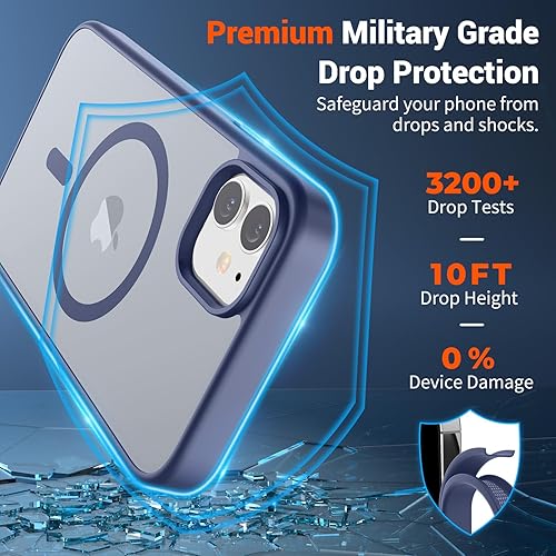 Miniatura 211 de SUPFINE - Funda magnética para iPhone 13 Pro Max (compatible con MagSafe), (protección contra caídas de grado militar de 10 pies), delgada, Negro