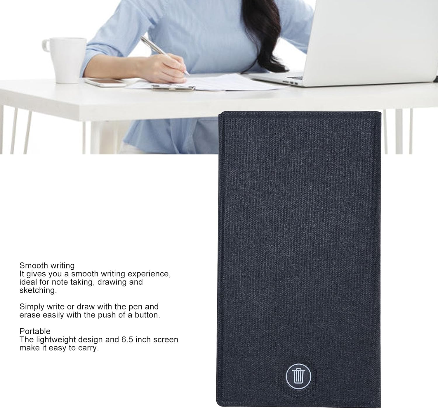 6.5 Inch LCD Writing Tablet, Reuseable Digital Notebook, Portable Full Screen Digital Notepad, Electronic Notepad for Taking Notes, Office, Study, Teaching - Image 8