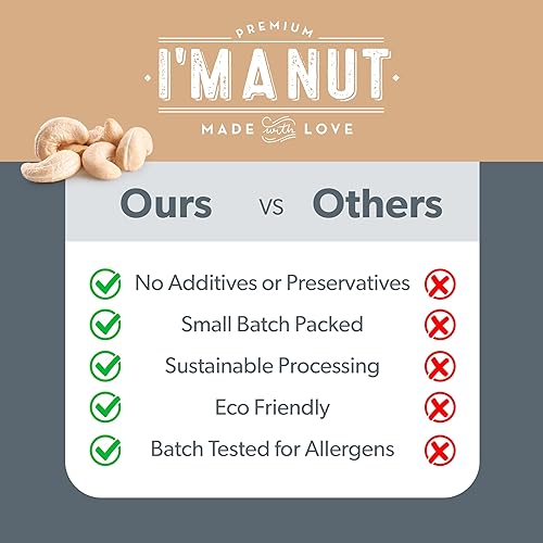 Miniatura 7 de Anacardos crudos premium de 32 onzas (2 libras) sin OGM, sin aditivos, probados por lotes, sin gluten y sin maní, bolsa resellable para frescura,