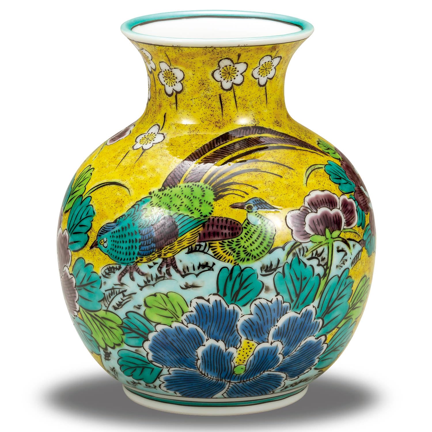 Amazon.co.jp: 花瓶 おしゃれ 陶器 九谷焼 吉田屋花鳥 花器 置物 