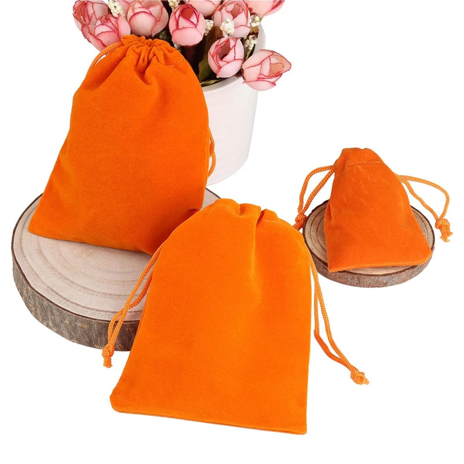 Lot de 150 pochettes à bijoux en velours avec cordon de serrage pour anniversaire, mariage, fête, cadeau, dragées (rose clair, 7 x 9 cm)