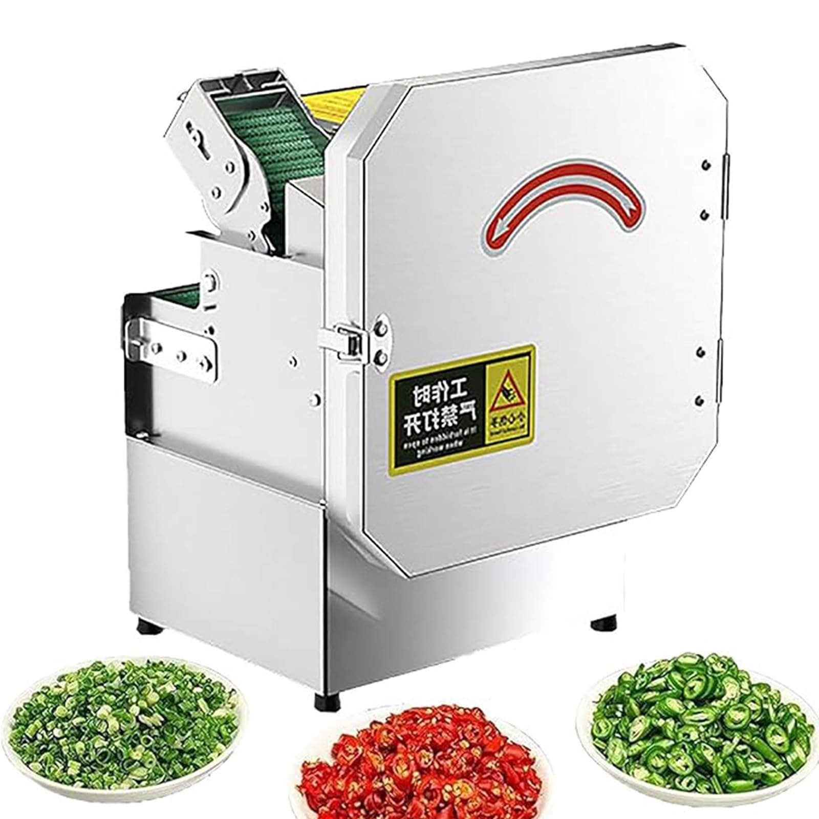 ZTCHSENZT Electric Vegetable Chopper, 200W Industrial Slicer with Adjustable Thickness and Conveyor Belt for Efficient Kitchen Prep
