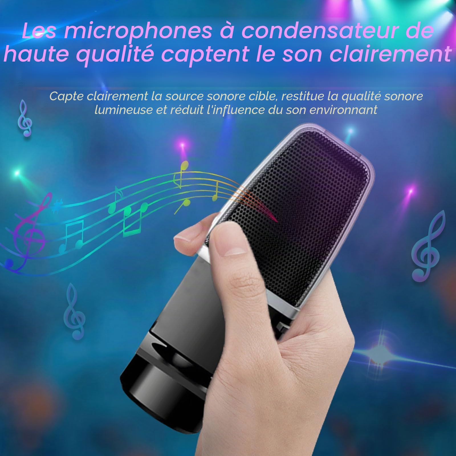 Ensemble d'équipement de podcast avec carte son en direct, microphone mélangeur audio, microphone à condensateur, interface audio, microphone de diffusion en continu, enregistrement en studio pour