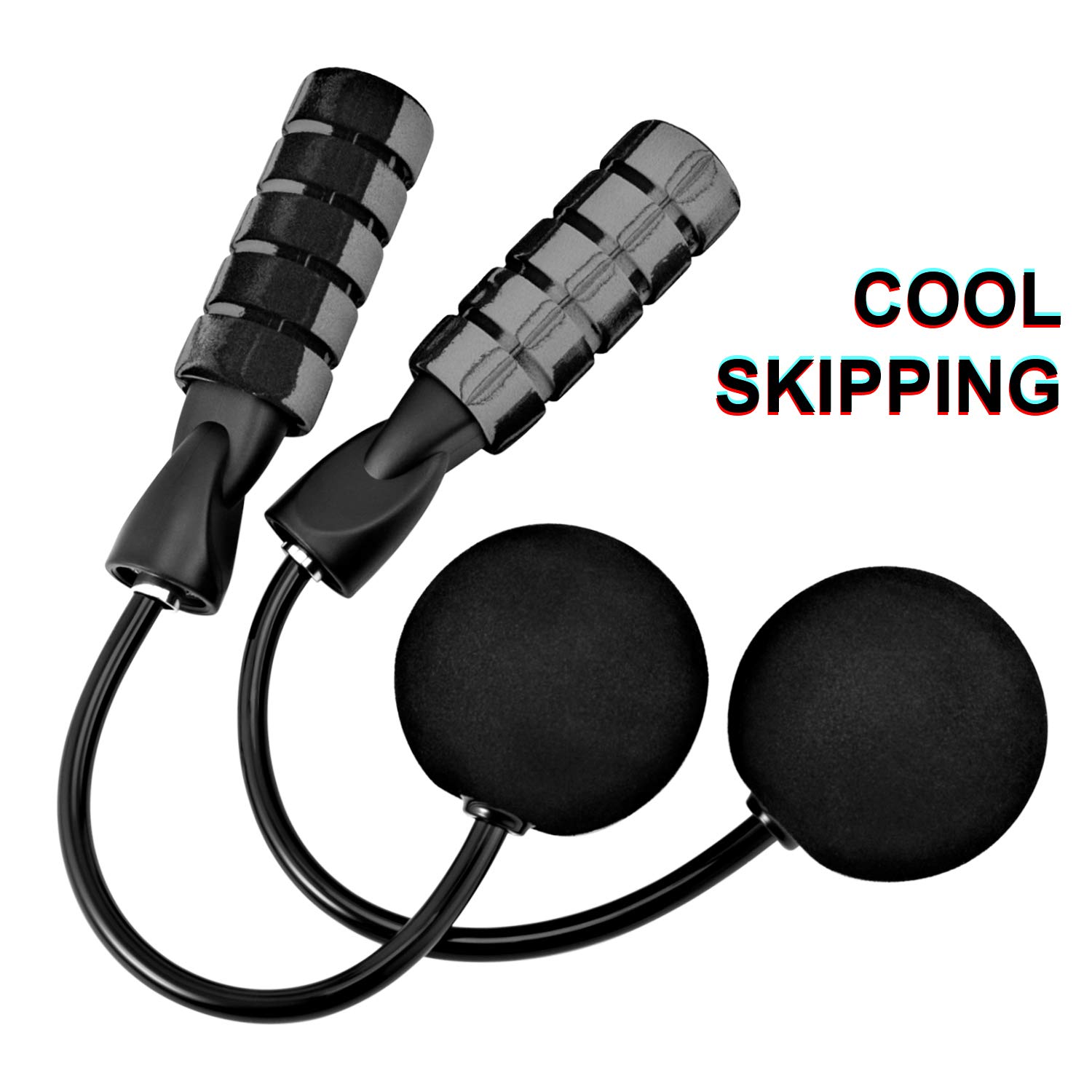 DOULLA Cordless Jump Rope Tangle-Free Rapid Speed Skipping Ropes for Fitness Weighted Jump Rope with Non-Slip Memory Foam Handles for Kids Adults