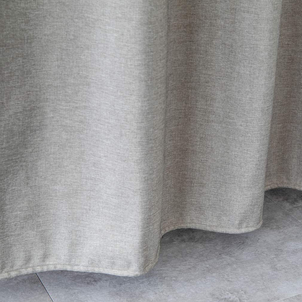 Douchegordijn van Crème stof: waterdicht, afwasbaar, linnen stijl, lange stof - Elegant neutraal grijs getextureerd polyester gordijn - 183 x 183 cm