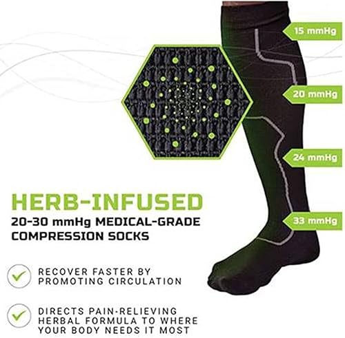 Miniatura 4 de Calcetines de compresión profesionales para hombres y mujeres  Soporte patentado de grado médico natural con infusión de hierbas, pequeñomediano, 1