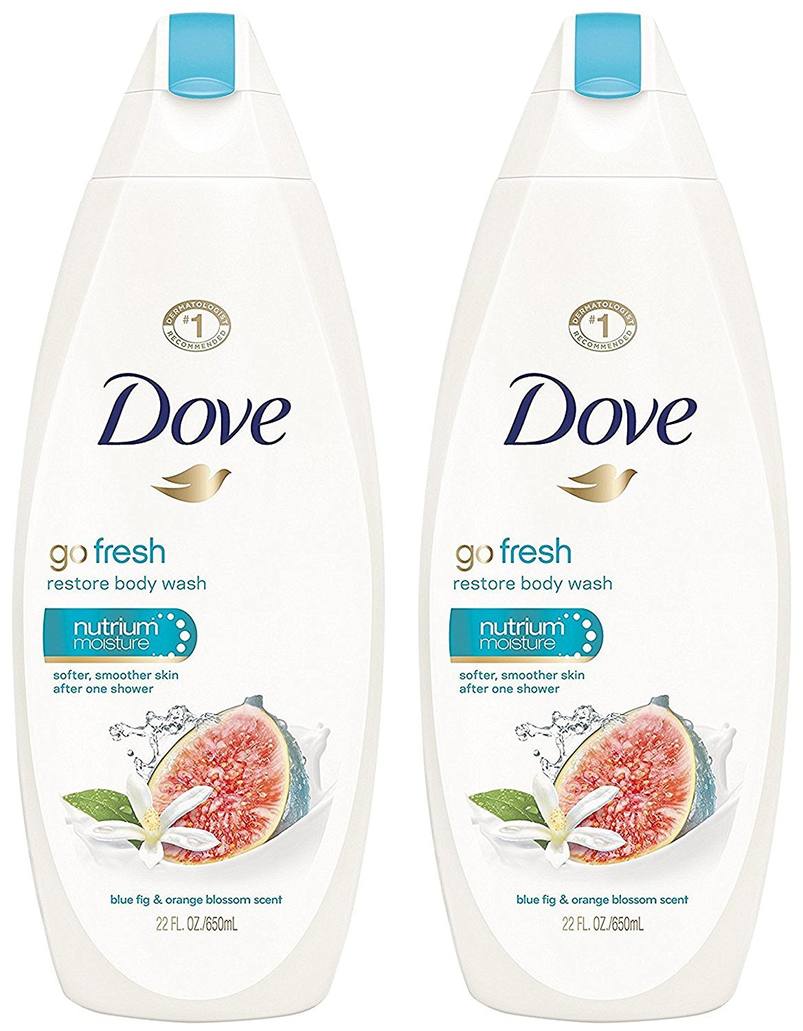 Dove Go Fresh Restore Body Wash, 22 oz (Pack of 2)