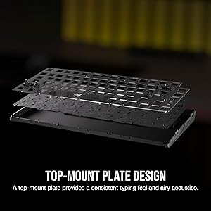 Corsair K65 Plus Wireless 75% RGB Mechanical Gaming Keyboard Pre-Lubricated MLX Red Linear Switches PBT Dye-Sub Keycaps PC, Mac, PS5, PS4, Xbox, iPad QWERTY NA Black/Gray