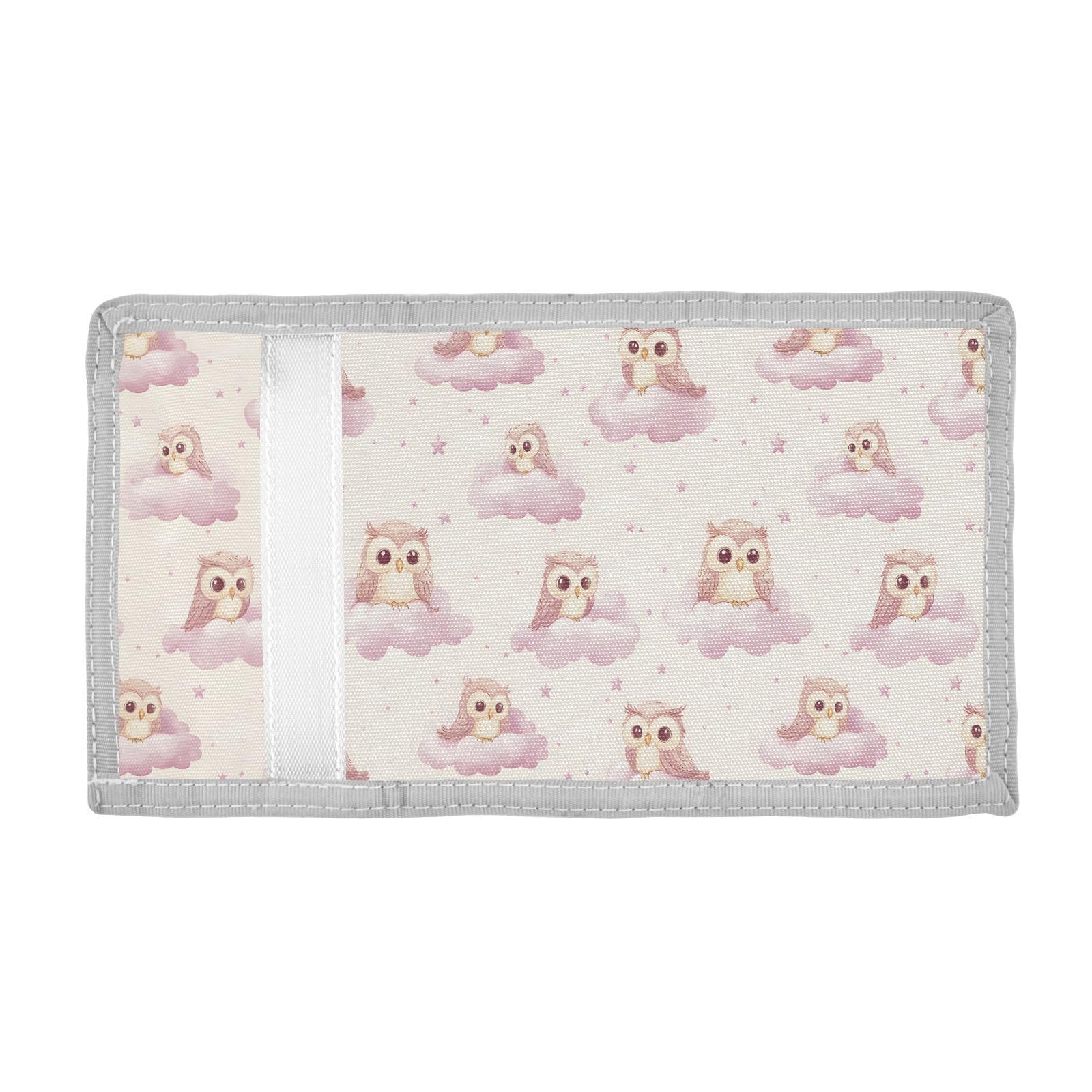 FOLIOSA Owl Cartoon Kids Wallet for Boys Girls Youth, Compact Fabric 4.9×2.9 in