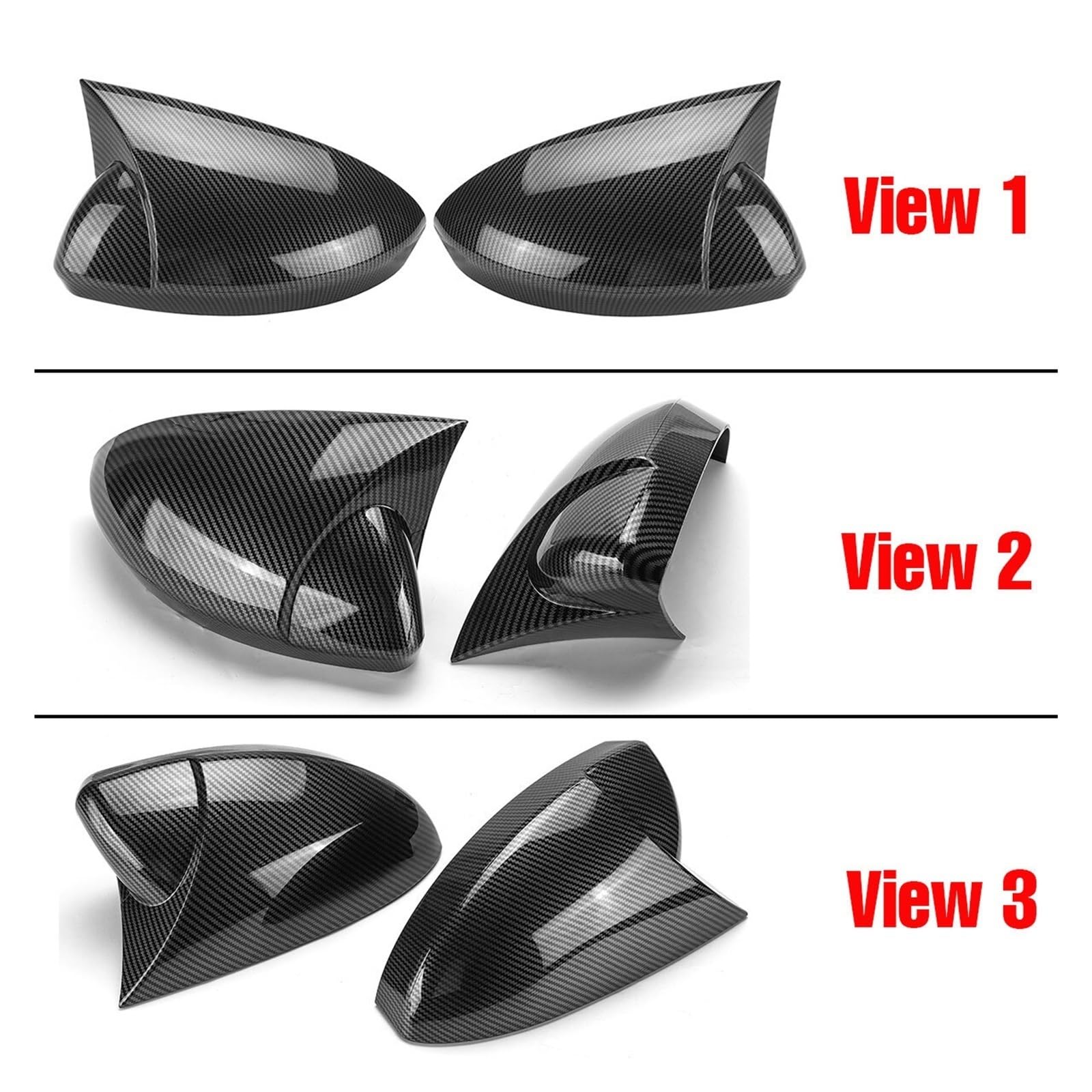 Carcasa Espejo Retrovisor Para Renault Megane 4 2016-2020 – Funda Negra Brillante De ABS, Protector Contra Rayones Y Lluvia