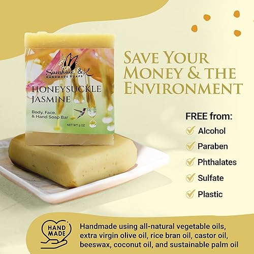 Miniatura 96 de Miel de avena - Barra de jabón para el cuerpo y las manos, jabón de baño hecho a mano, jabón de barra hidratante con cera de abejas, aceite